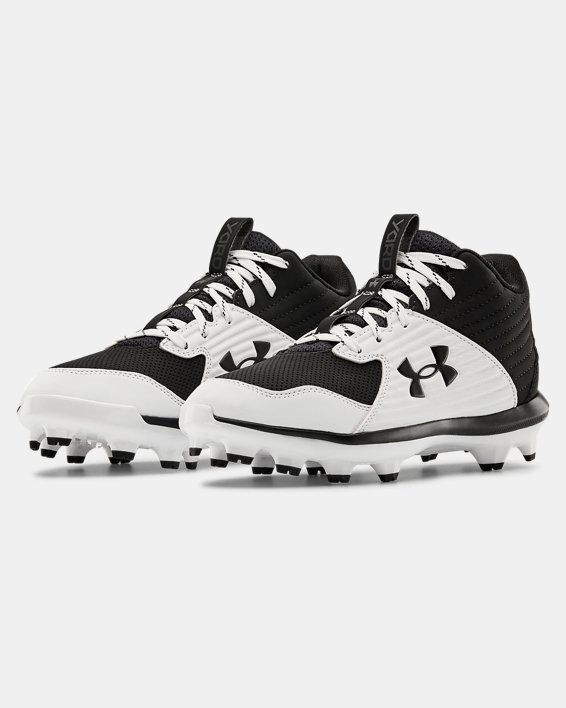 1279395-011 Under Armour Mid TPU Boys Baseball Cleats Size 4.5 Youth 